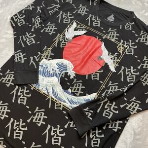 Launder Bailey Apparel Tee T-Shirt Mens XL Black Crane Graphic Tee Streetwear